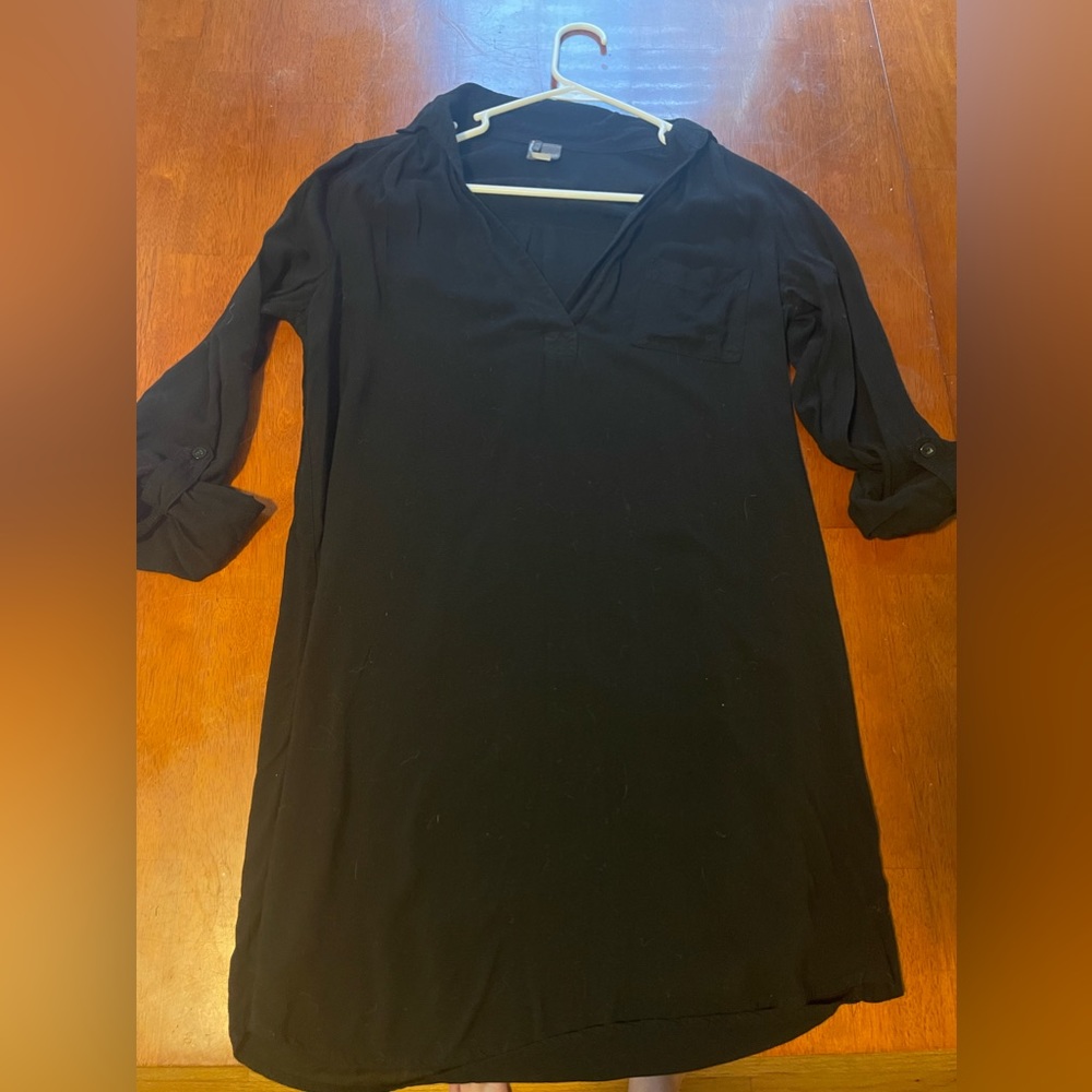 Collared shirt dress tunic long sleeved